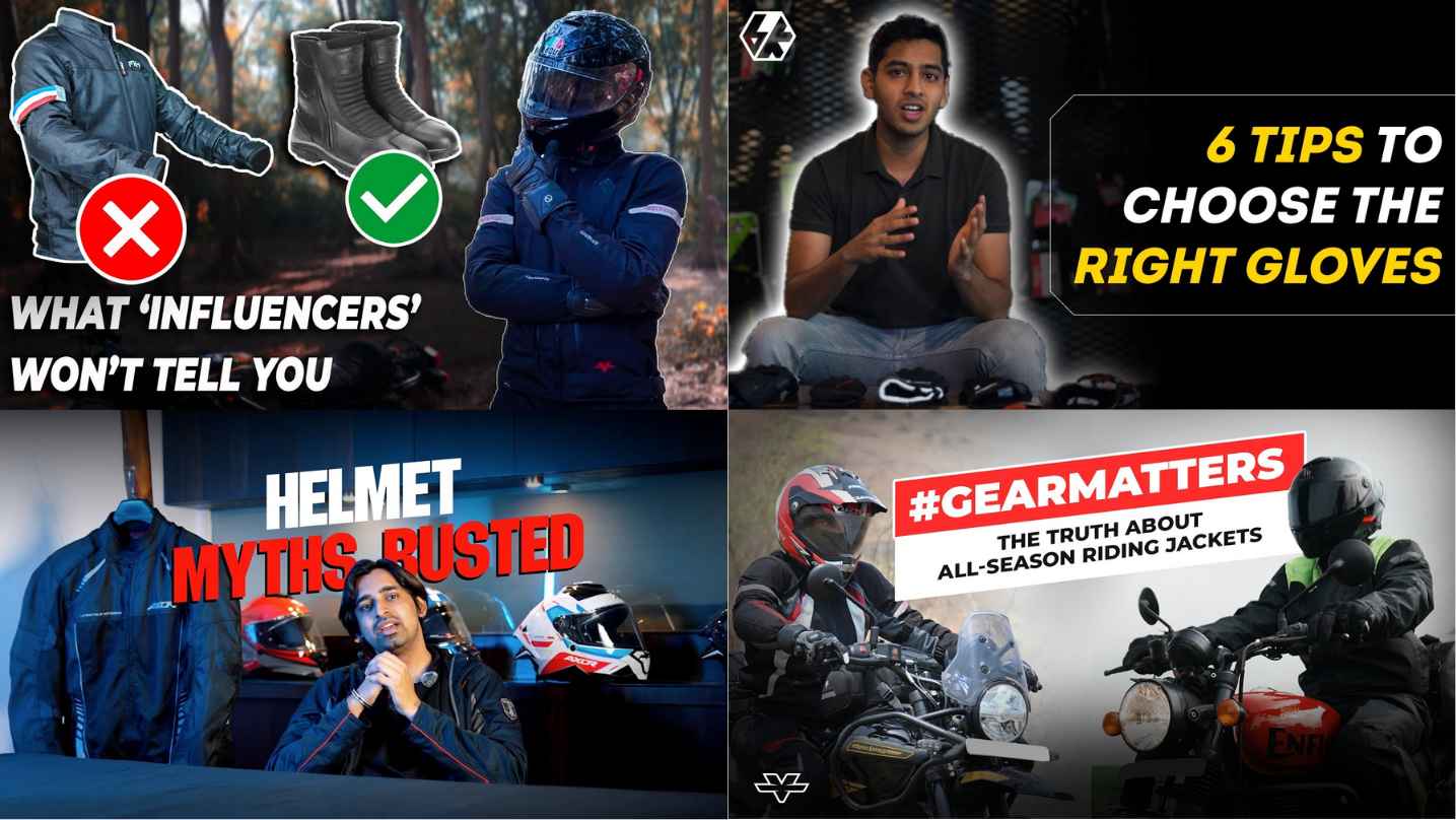 Riding gear education highlights: jacket and boot comparisons, glove buying tips, helmet myths and all-season jacket guidance